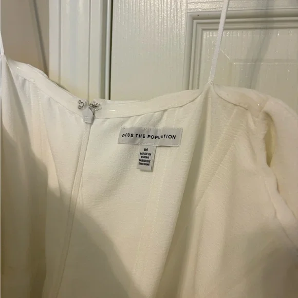 Dress the Population Off-Shoulder White Mini Dress - Picture 3 of 6